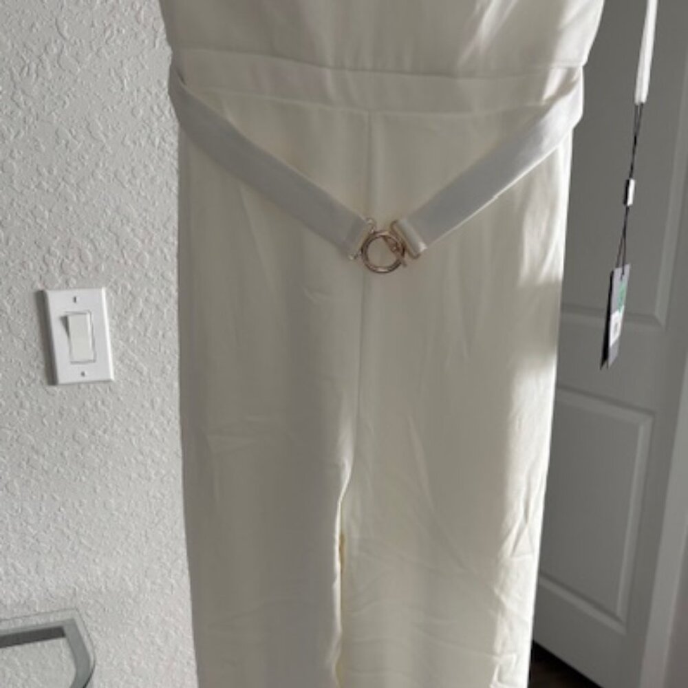 Ieena for Mac Duggal 26621 Ruffle Neck Buckle Belt Jumpsuit Size 6 MSRP $398.00 - Picture 12 of 12